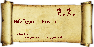 Négyesi Kevin névjegykártya