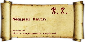 Négyesi Kevin névjegykártya